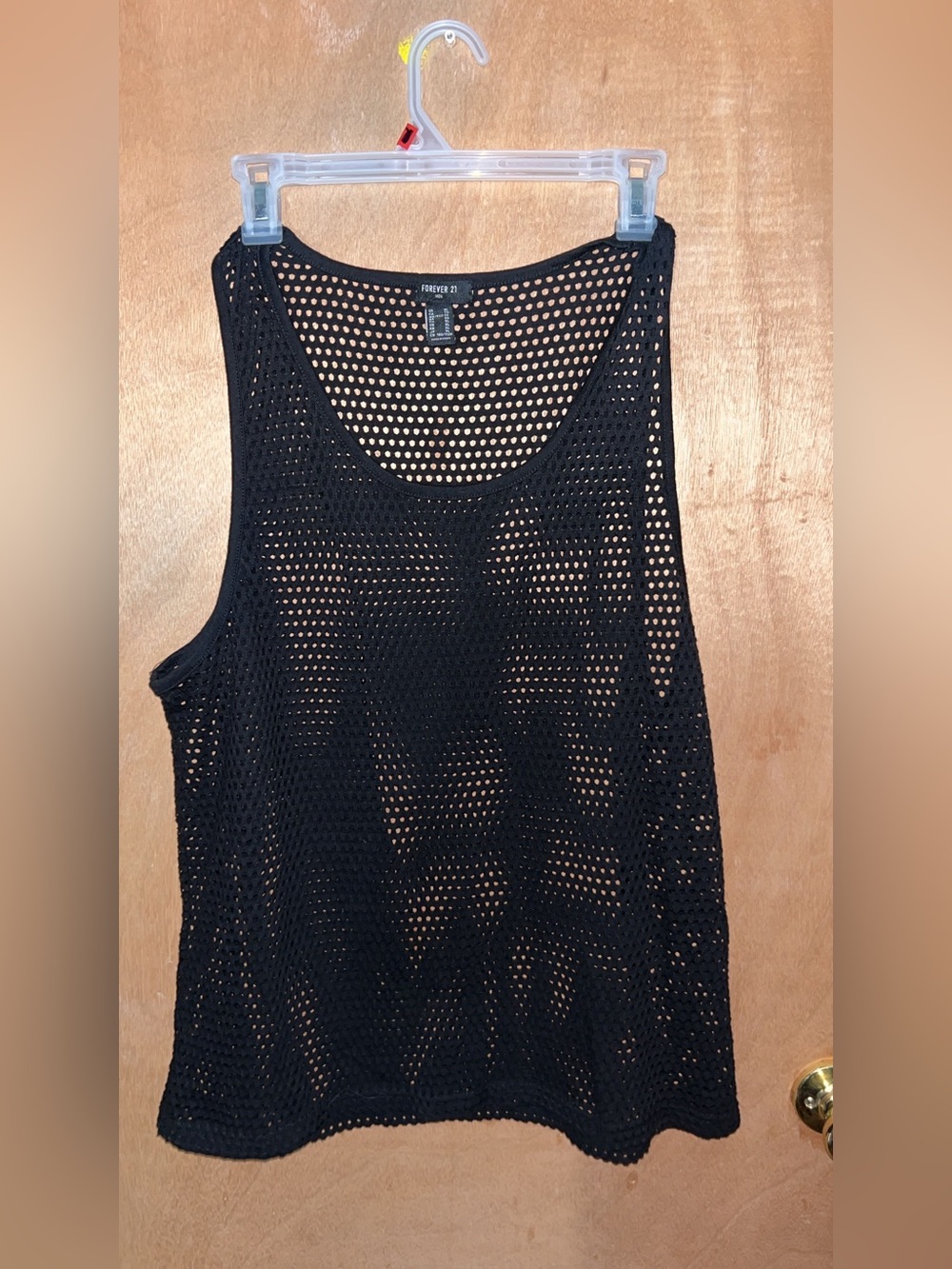 Forever 21 Black Open-Knit Mesh Tank Top